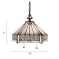 thumbnail image 2 of Tiffany Pendant Lights Plug In White Hexagon Stained Glass LED Bulb Included for Dining Room Hotel Restaurant Cafe 16"W*16"D*75"H, 2 of 8