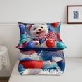 thumbnail image 5 of Homewish Pomeranian Dog Twin Comforter Sets,4Th Of July Bedding Set,White,Balloon Decor,Navy Blue Reversible,2 Pieces,1 Comforter and 1 Pillowcase, 5 of 7