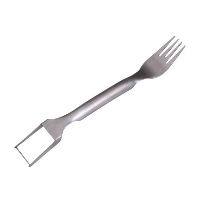 Trancheuse de Pastèque 2-en-1 en Acier Inoxydable avec Fourchette Outil de Coupe de Fruits
