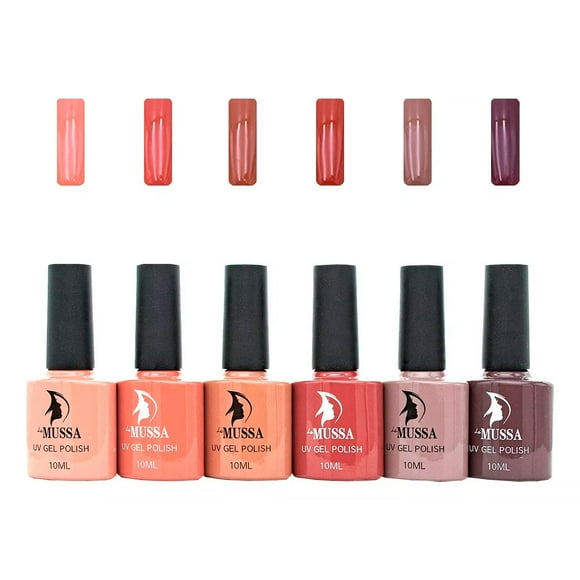 Gama De Gelish Semipermanente Mussa 6 Esmaltes Para Uñas Uv B