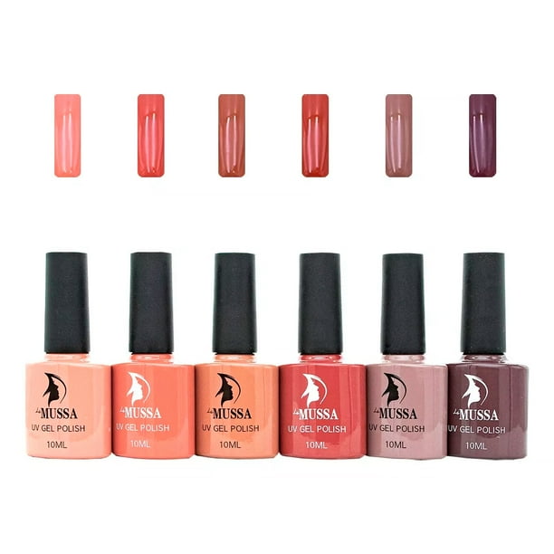 Gama De Gelish Semipermanente Mussa 6 Esmaltes Para Uñas Uv B
