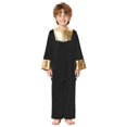 thumbnail image 5 of Miutii Kids Boys 2 Piece Worship Praise Dance Outfit Long Sleeve Metallic Pullover Top with Liturgical Pants Set Black 16, 5 of 7