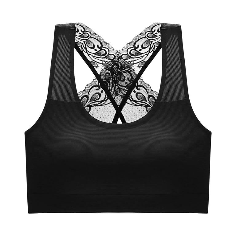 Sport Bras for Women Beauty Big Chest Show Small Thin Seamless Gather Vest  Plus Size Bra for Womens Black M