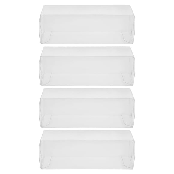 Vitrina de plástico transparente de 4 piezas para pelotas de golf Caja de embalaje de PET Caja cuadrada plegable para coleccionables Organizador transparente para el hogar u oficina