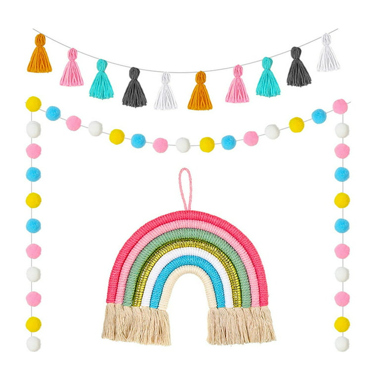 Syhood Tassel Garland Tassel Wall Hanging Decor Pastel Tassel Banner with  Wood Beads and 2 Pieces Colorful Pom Pom Balls Garlands for Christmas  Classroom Baby Shower Party Supplies (Vivid Colors) - Yahoo Shopping