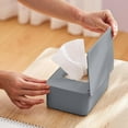 thumbnail image 4 of Dispensador de toallitas para bebés, soporte para toallitas, para bebés y adultos, mantiene frescas las toallitas húmedas, antideslizante, contenedor de toallitas desechables con tapa hermética (gris), 4 of 4