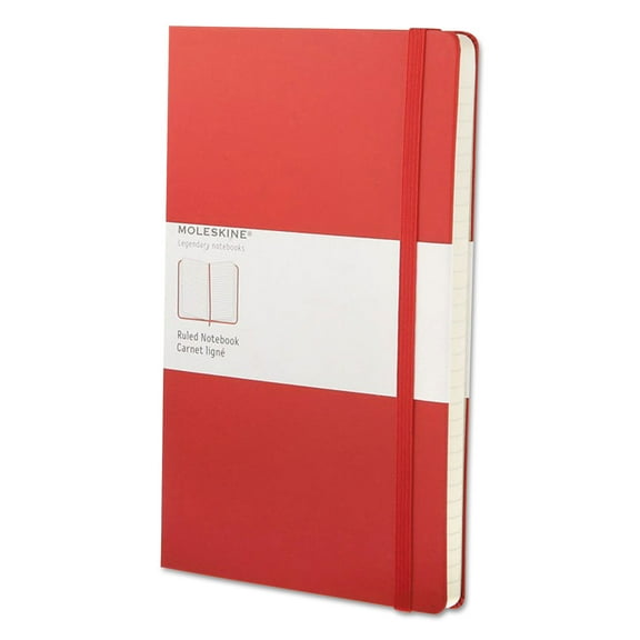 Moleskine Group Classic Colored Hardcover Notebook, Narrow Rule, Red Cover, 8.25 X 5, 240 Sheets