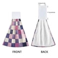 thumbnail image 3 of Yayeee Kitchen Hanging Hand Towels Set of 2 with Loop Bathroom Absorbent Tie Towel, Pink and Purple Plaid Pattern, 3 of 7