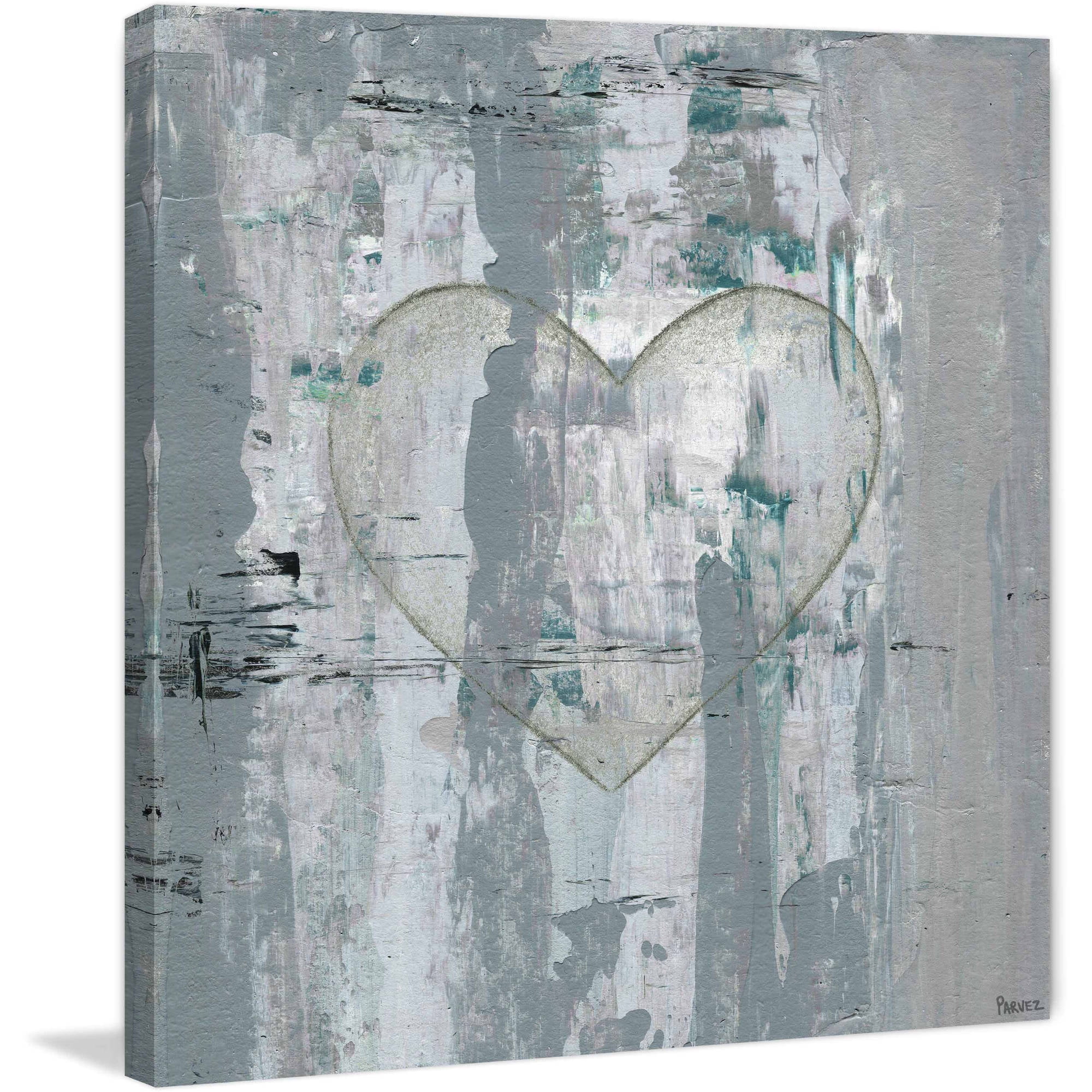 Painted Heart Painting Print on Wrapped Canvas