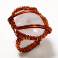 thumbnail image 2 of Rose Quartz Gemstone Wire Wrapped Handcrafted Copper Jewelry Ring 7.50" SA 643, 2 of 2