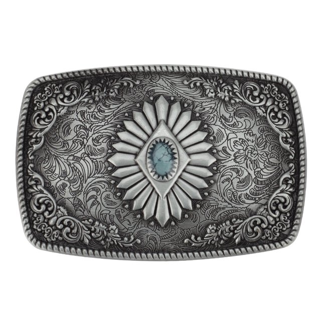 Hebilla de cinturón con diseño de borde de cuerda grabado Floral antiguo occidental, hebilla de cinturón de aleación estampada, hebilla de cinturón informal
