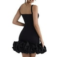thumbnail image 4 of Fankiway Femmes Été Sans Manches Solide Cou Carré Dos Ouvert Sexy Robe de Sangle Femmes Plage Sundresses Grande Taille Robes de Femmes, 4 of 7