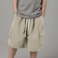 thumbnail image 2 of Maean Boys Cargo Shorts with Pockets Summer Loose Athletic Elastic Waist Drawstring Causal Shorts, 2 of 4