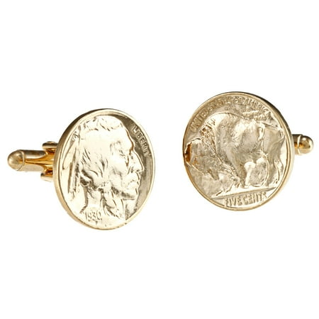 American Coin Treasures Gold-Plated Buffalo Nickel Cufflinks