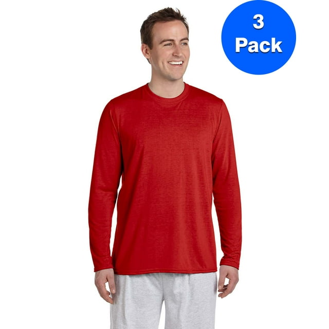 Gildan T-Shirt à Manches Longues Performance pour Hommes - G424 (Lot de 3)