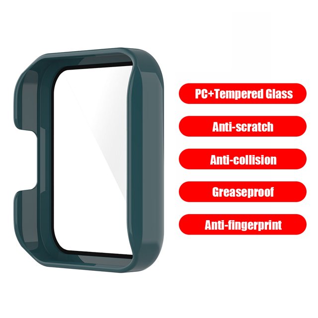 Estuche rígido de PC para Redmi Watch 2 Protector de pantalla de reloj de cubierta completa (verde)