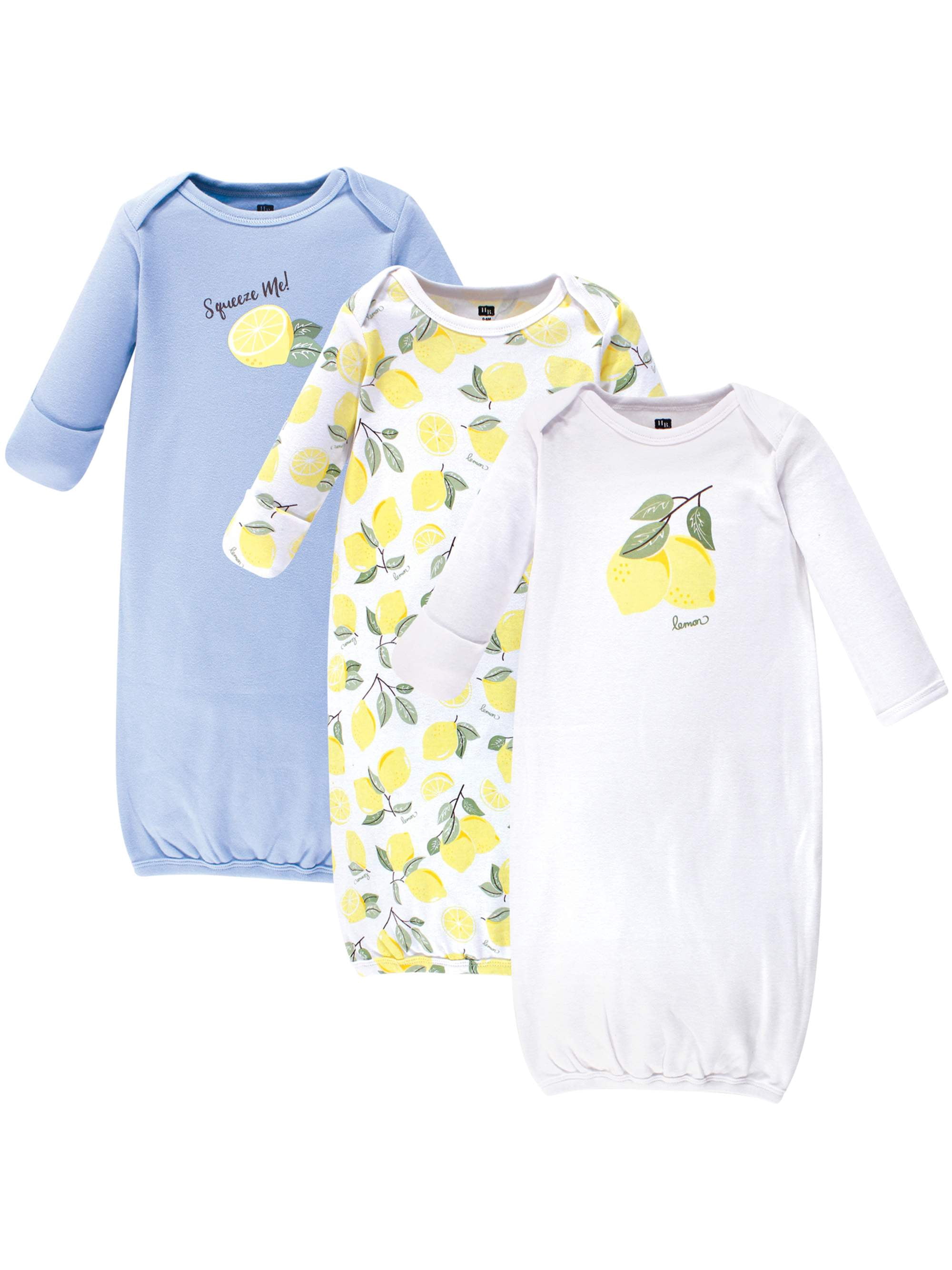 Hudson Baby Hudson Baby Baby Girl Gowns, 3Pack