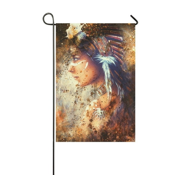 YUSDECOR Lion Woman Garden Flag Outdoor Flag 12x18 inch