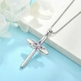 thumbnail image 5 of Inpasne Cross Necklace for Women 925 Sterling Silver Infinity Butterfly Amethyst Necklace February Birthstone Jewelry Gifts for Women Her Mom Wife Girlfriend Daughter, 5 of 6