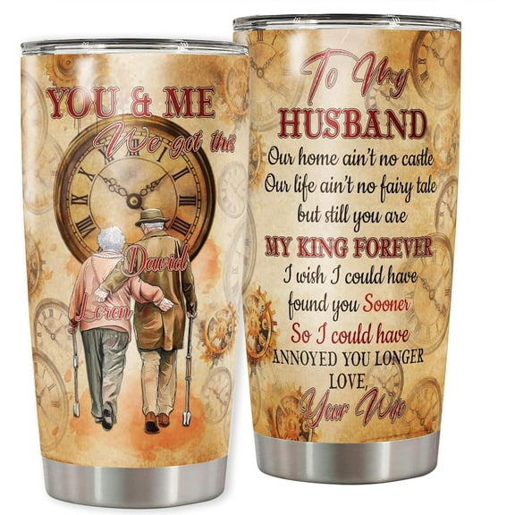 Personalized To My Husband Tumbler Love You Longer Travel Mug Insulated Cups Stainless Steel Romantic Anniversary Thoughtful Gifts for Him Valentine's Day Fathers Day Presents