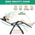 thumbnail image 4 of Lilypelle Ice Silk Zero Gravity Chair, Folding Portable Padded Reclining Lounge Chair with Headrest, Side Table, Supports up to 440lbs,Gray, 4 of 10