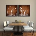 thumbnail image 2 of wall26 2 Piece Framed Canvas Wall Art for Living Room, Bedroom Wood Flower Theme Canvas Prints for Home Decoration Ready to Hang - 16"x16"x2 Panels, 2 of 4