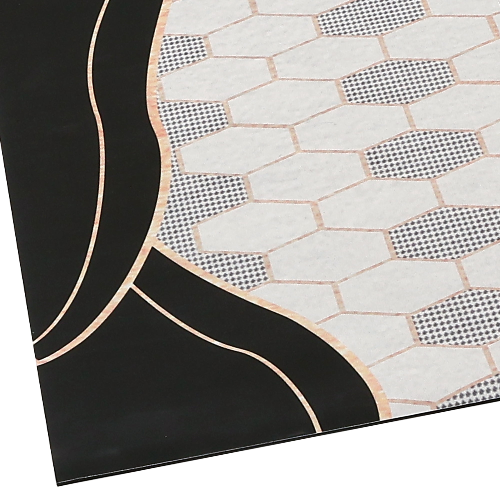 Unique Bargains Farmhouse Style Kitchen Rugs, Set 2 Pieces, Kitchen Floor Rugs and Mats White and Black 18"x30"+18"x47"