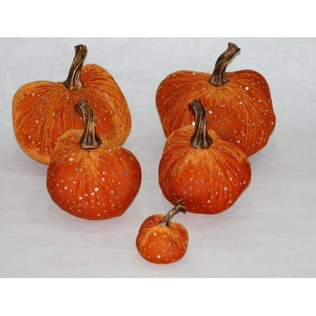 Rg Style 5 Piece Luscious Bling Sequins Accented Velvet Inflatable Pumpkin Set Walmart Com Walmart Com