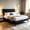 Black01, variant on BSHTI Queen Size Linen Upholstered Platform Bed Frame with Soft Headboard, Wood Slats, No Box Spring Needed for Bedroom(Black)