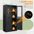 thumbnail image 6 of STANI Heavy Duty Metal Cabinet with Lock, Tall Office Storage Cabinet with Glass Door, Lockable Black Steel Cabinet with 2 Adjustable Shelves for Home, Clinic, Pantry, Basement, 6 of 9
