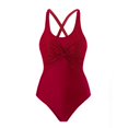 thumbnail image 1 of Moocorvic Womens Color Block Print One Piece Swimsuits Athletic Training Swimwear Bathing Suits(Dark Red,L), 1 of 9