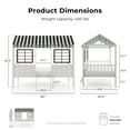 thumbnail image 4 of Furniture of America Little House Kids Metal Loft Bed with Guardrails, Black and White, Twin, 4 of 11