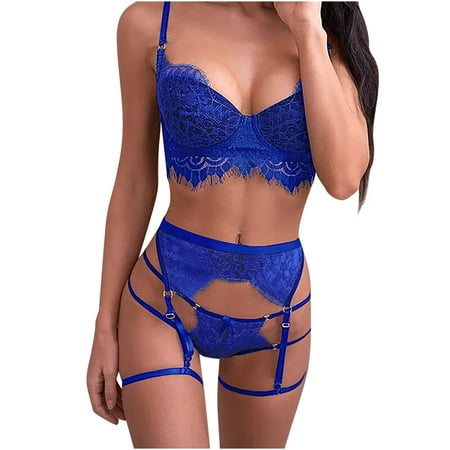 

Aoochasliy Deals Christmas Lingerie for Women Bodysuit Sexy Set Lingerie Thong Sleepwear Lace Bra Panty Set Garter Belts Underwear Panties Set