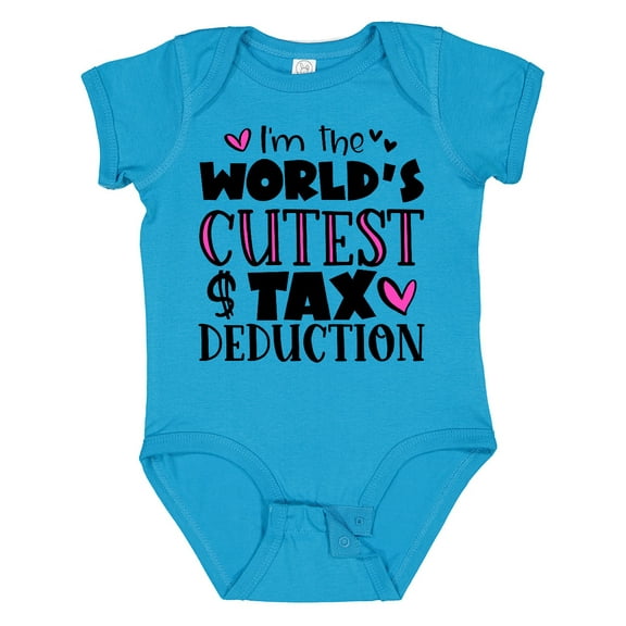 Inktastic I'm the Worlds Cutest Tax Deduction Pink Hearts Boys or Girls Baby Bodysuit