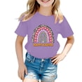 thumbnail image 2 of Girls Easter Top Trendy Soft White Bunny Print Summer Easter Tshirt Children Easter Tees Outfit Crew Neck Short Sleeve T-Shirt Top, 2 of 4