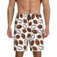 thumbnail image 1 of Balery Football Pantalones cortos de pijama de punto de algodón para hombre con cinturilla y bolsillos-Large, 1 of 6