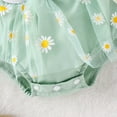 thumbnail image 6 of PatPat Baby Girls Clothes Baby Girl Romper Green Floral 3D Flower Design with Daisy Print Mesh,0-18M, 6 of 7