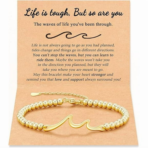 ZLC Inspirational Gifts for Women Men, Through The Waves of Life, Life is Tough but so are You, Encouragement Bracelet Thoughtful Gifts for Friend Sister Coworker...
