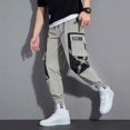 thumbnail image 4 of Pantalones de hombre Harem Hip Hop Multibolsillos Verano Multibolsillos Empalme Pantalones Cargo para Hombre Spandex Ropa Vintage Nailon Largo Emo, 4 of 5
