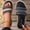 Black, variant on Sandals for Women Flat Summer Vacation Beach Slides Womens Open Toe Slippers Size 5-9