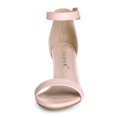 thumbnail image 2 of Sandalias Tacón Alto Grueso De La Correa Del Tobillo Punta Abierta De Mujeres - Rosa Claro/US 9.5, EU 40, 2 of 7
