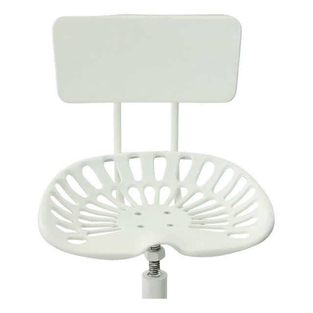 Carolina Classics August Tractor Seat Stool with Back in White