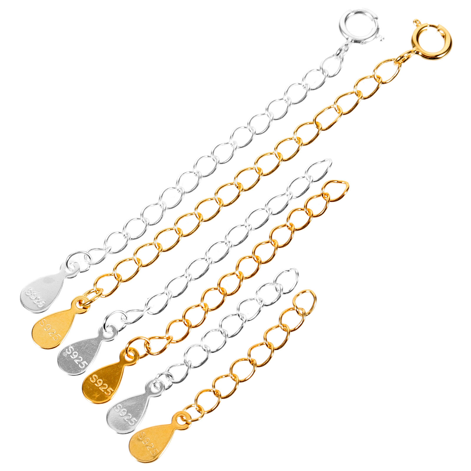 6Pcs Necklace Extender Chains Bracelet Extenders Stylish Extension Chains