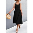 thumbnail image 2 of Vestido Informal Con Tirantes, Lavable, Suave, Elegante, Regalo De Cumpleaños, Cuello Cuadrado, Vestido Suelto Para La Vida Diaria Para Fiesta En La Playa Cergrey Negro M, 2 of 5