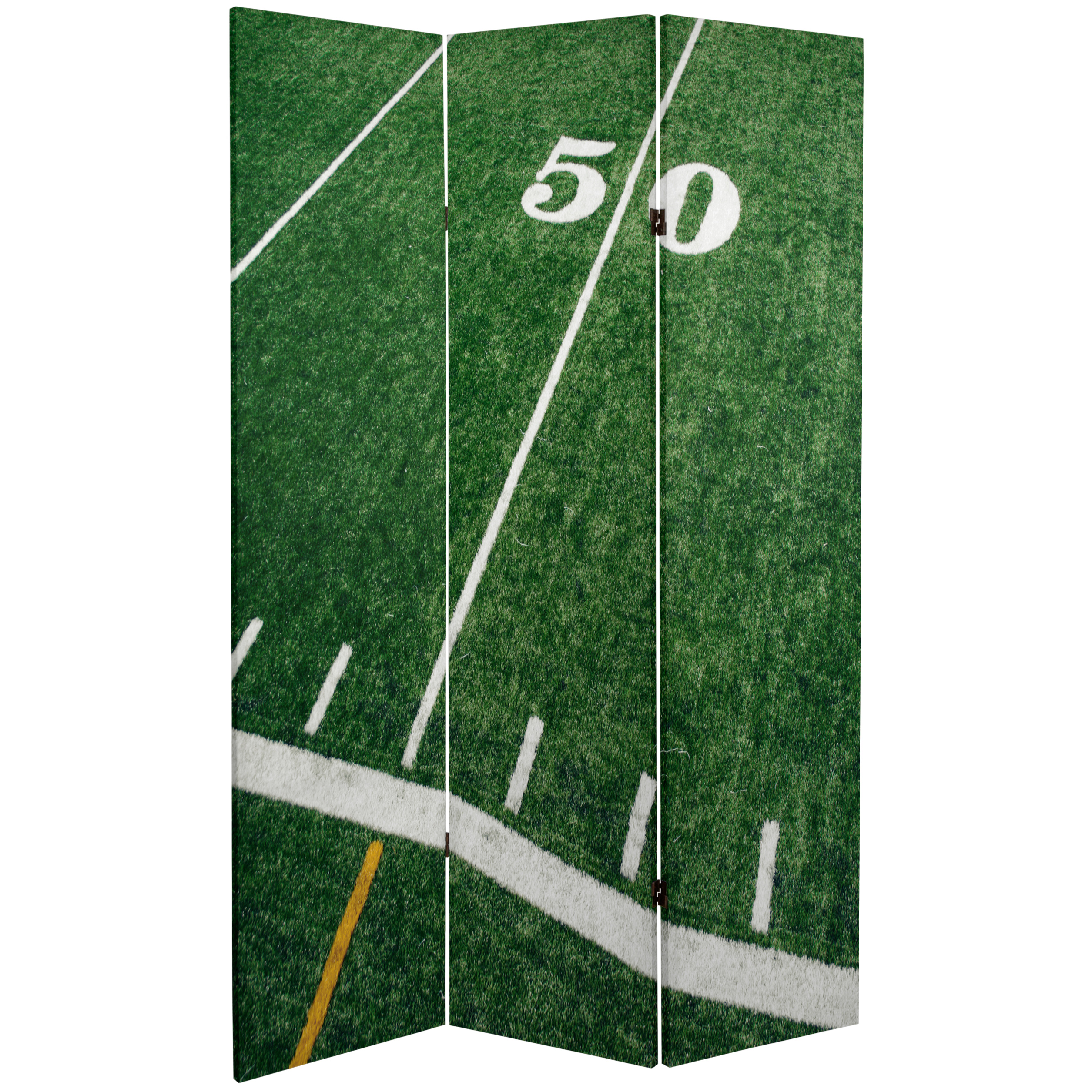 6 ft. Tall Football and Field Canvas Print Privacy Screen Room Divider