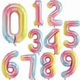 thumbnail image 2 of Rainbow Gradient Colorful Number Balloon Foil Balloon F07M1-77-6, 2 of 2