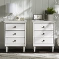 thumbnail image 5 of Walker Edison Madeline 3-Drawer Nightstand, White, Set of 2, 5 of 12
