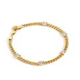 thumbnail image 1 of Pulsera de cadena cubana de oro de estilo europeo y americano con diamantes, adornos de mano simples de circón de moda para mujer, 1 of 5