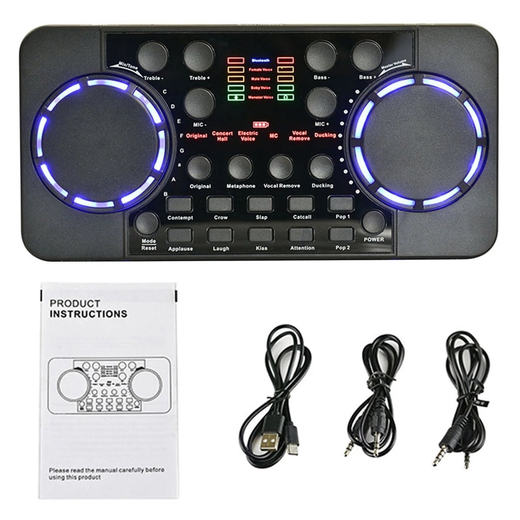 TINYSOME Portable Live Sound Card Audio Mixer Streaming Sound Voice ...