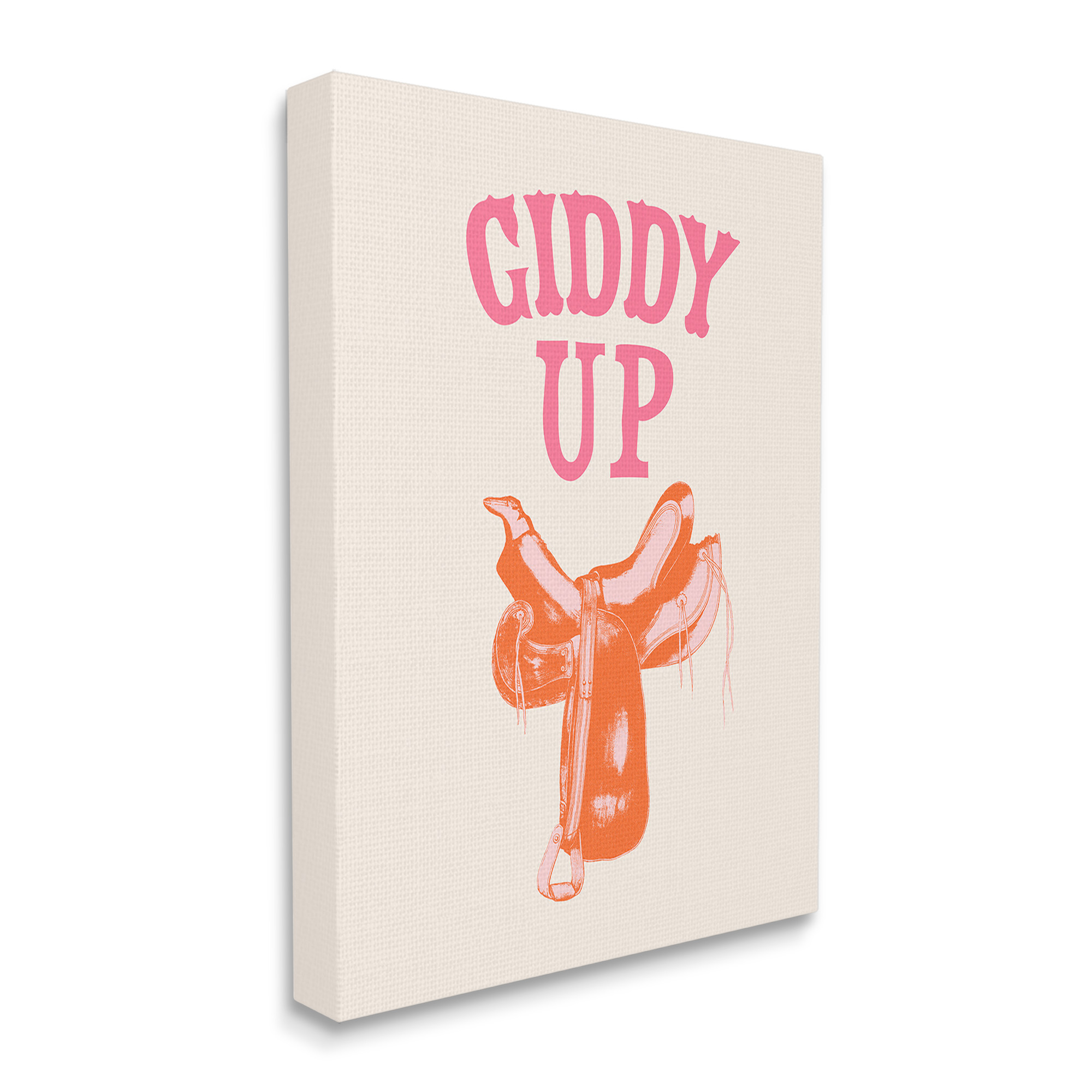 Stupell Industries Giddy Up Phrase Typography Painting Gallery Wrapped Canvas Art Print Wall Art, 16 x 20